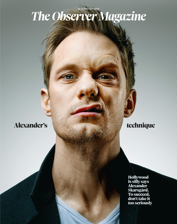 Alexander Skarsgard dans the observer Magazine